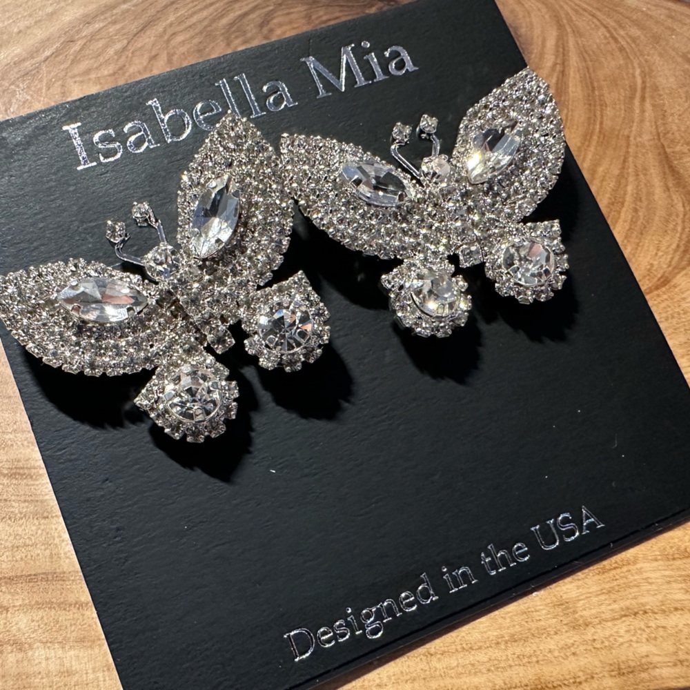 Butterfly' crystal earrings (new)